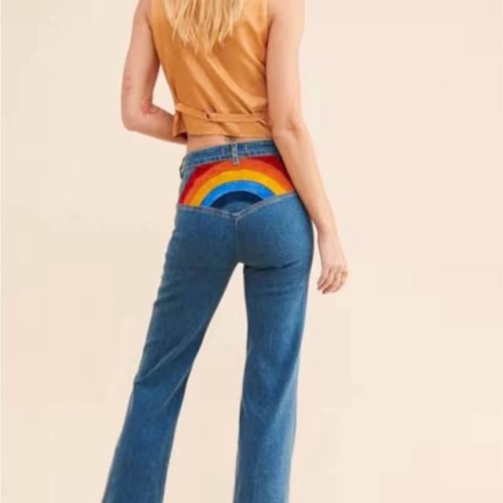 Free People Rainbow Jeans- NWOT